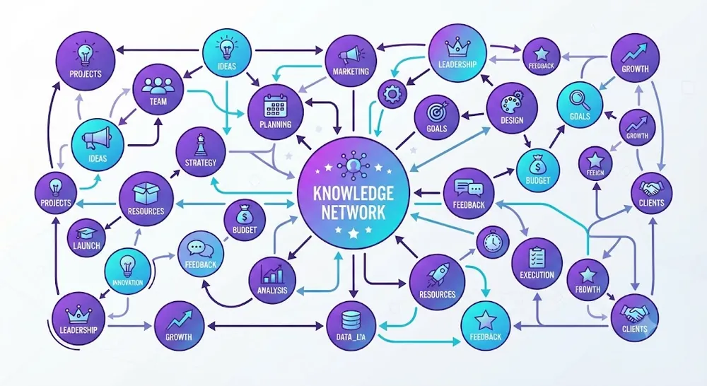 Concepts connected by prerequisite relationships